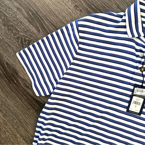 Polo Ralph Lauren Blue and White Striped Short Sleeve Polo New - Picture 2 of 6